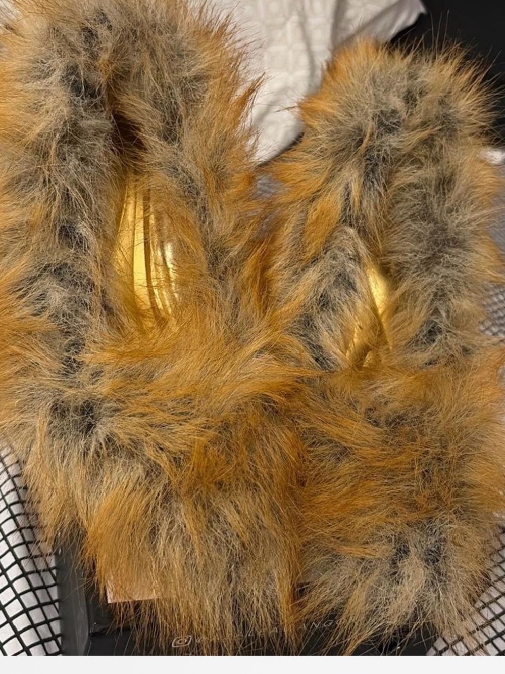 Azalea Wang Faux Fur Heels - Tan